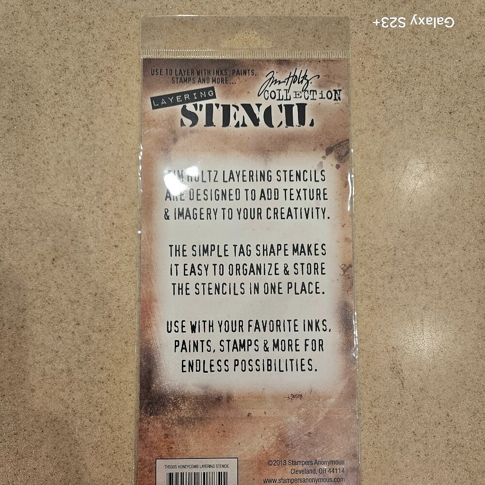 RARE TIM HOLTZ STAMPERS ANONYMOUS LAYERING HONEYCOMB STENCIL INK PAINT SCRAPBOOK - Picture 3 of 4